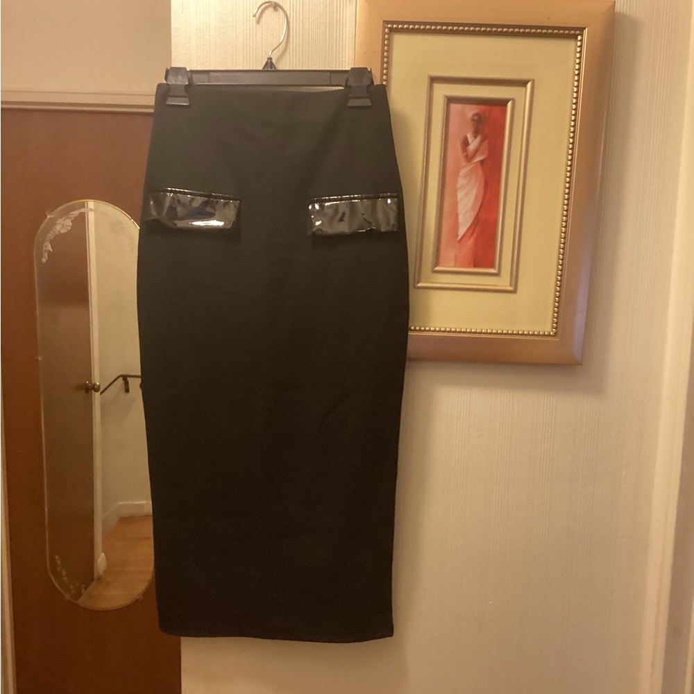 BLACK SHEIN MAXI PENCIL SKIRT $17.